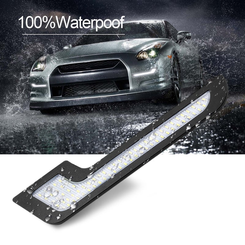 LEADTOPS Daytime Running Lights LED White Light L-Shape Strips 72 SMD Glass Lens with Back Sticker 12V DRL 6W DIY LED Lamp 100% Waterproof (2 Pack) - Image 3